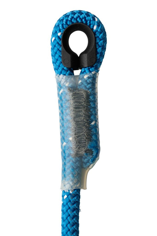 CMC Static I-Lanyard sewn termination with black thimble and protective transparent sleeve.