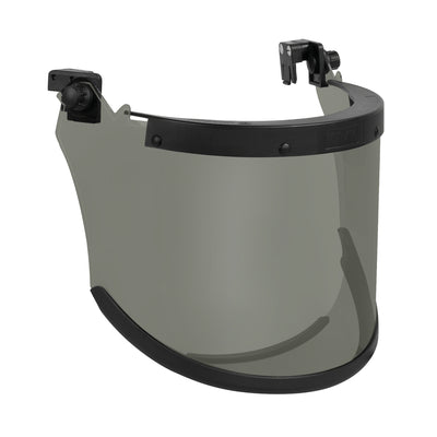 Front view of the ARC VISOR ATPV27 ERGO showing the see-through chin protection, compatible with the kask zenith x2 visor series for electrical safety.