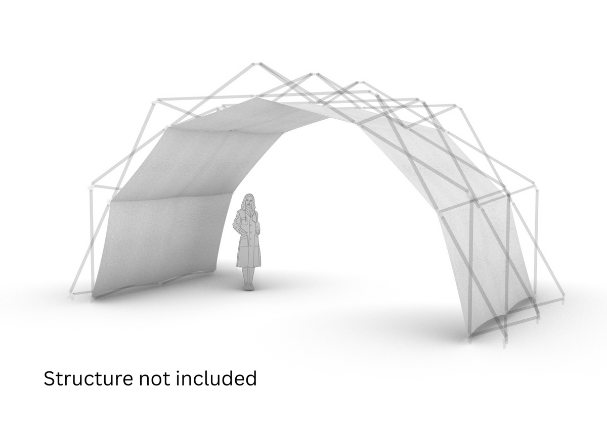 Konligo Fastival inside white membrane attached to frame. 3D illustration with human scale reference, now available on MTN SHOP US - imagen 4