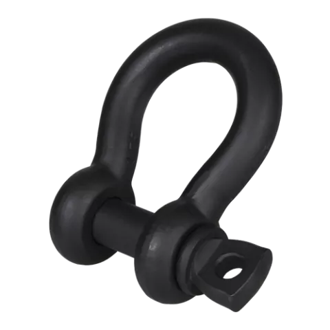 Green Pin Theatre Shackle SC matte black bow shackle with screw collar pin, front view