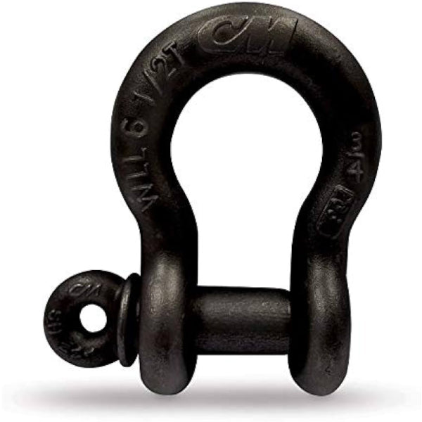 CM Shackle – Screw Pin (Carbon Steel)– Buy CM Carbon Steel Shackles in 1/4", 5/16", 3/8", 1/2", 5/8", 3/4" sizes. Highest WLL shackles, painted black for theatrical use. M646B, M647B, M648B, M650B, M651B, M652B – Now available at MTN Shop US.