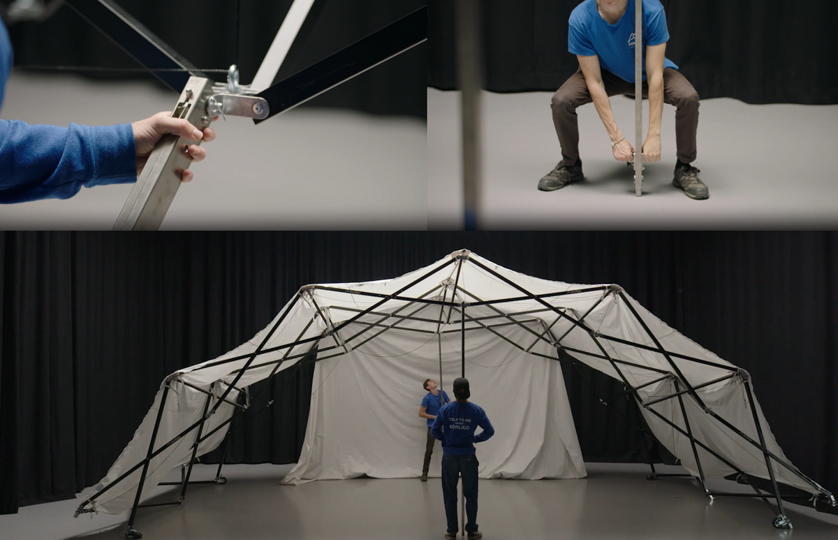 Konligo example setup of Fastival event structure assembly using Power Poles, now available on MTN SHOP US. - imagen 3