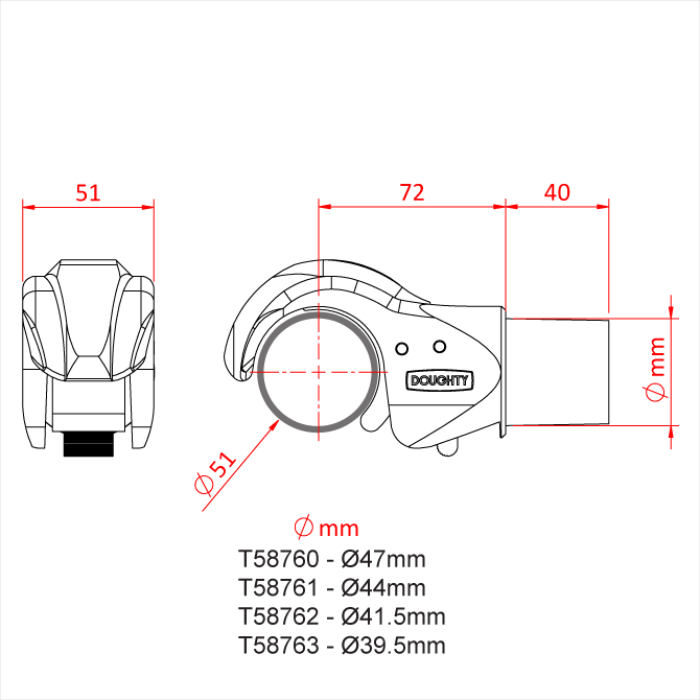 Abrazaderas de garra Doughty de 51 mm - imagen 2