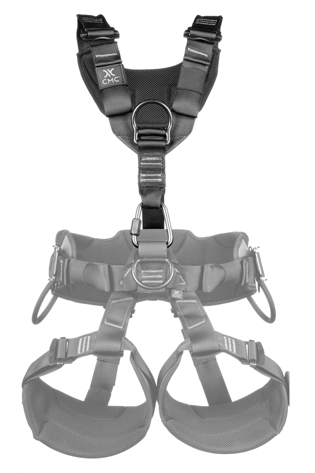 CMC ATOM Chest Harness, chest harness that converts a sit harness to full body, side view - imagen 4