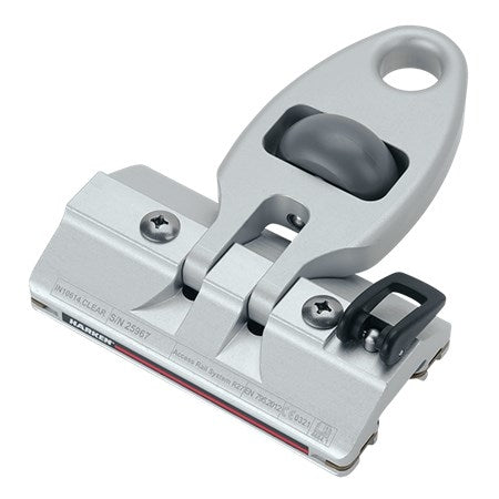 Harken R27 Access Rail Trolley - Wheel Toggle, Pinstop, Clear-Anodized– The Harken Industrial Access Rail system, your ultimate solution for adaptable anchorage in facility or vessel maintenance. Engineered to perfection, this system empowers you with seamless vertical and horizontal movement at elevated heights. Securely lock into your desired position for precise work, while also serving as a robust fall protection and human suspension aid. – Now available at MTN Shop US.