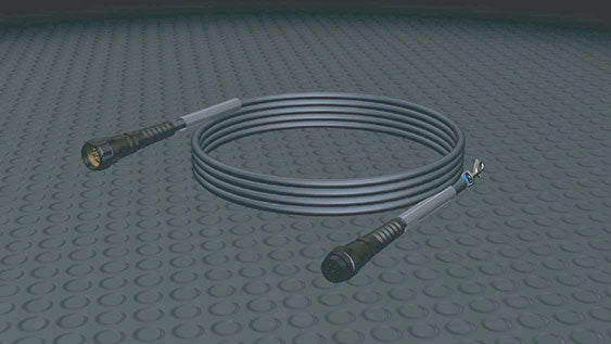 Motion Labs 7 Pin Hoist Overmold Multicable coiled, with a connector on each end