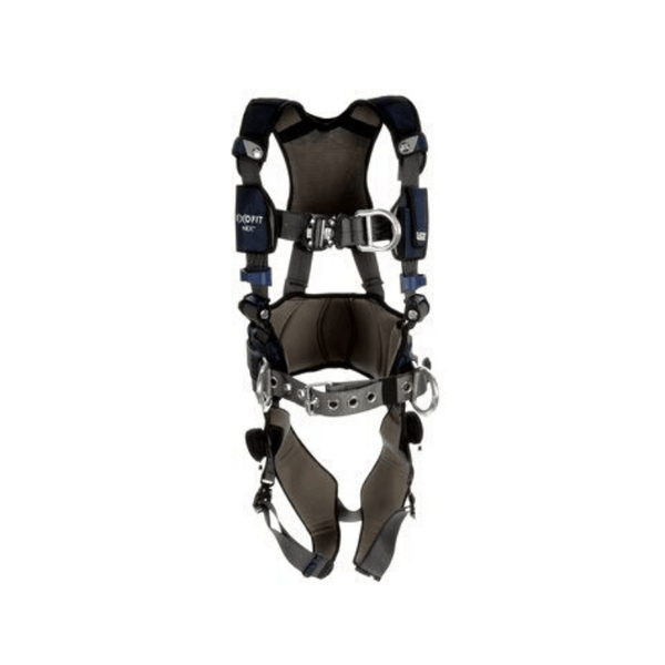 3M™ DBI-SALA® ExoFit NEX™ Plus Comfort Construction Style Positioning/Climbing Harness - Front View with Quick Connect Chest and Leg Connections, Front D-ring and Body Belt/Hip Pad with Side D-rings