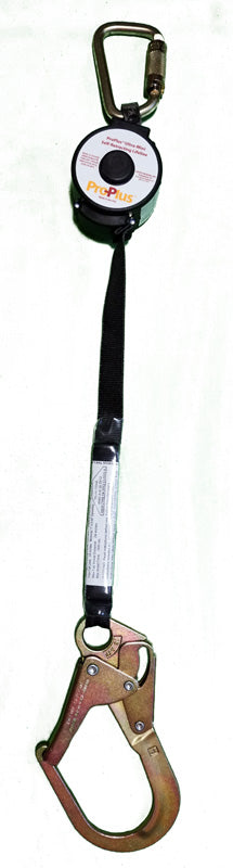 ProPlus Self Retracting Device Ultra-Mini Big Hook– 8' x 1" Dyneema & Polyester Lanyard. 900 lb Maximum Arresting Force (MAF). Inline Impact Indicator. Inline Shock Absorber – Now available at MTN Shop US.