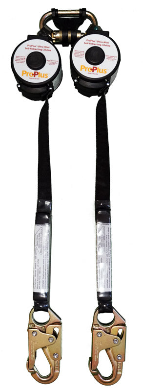 Dispositivo autorretráctil doble ProPlus Ultra-Mini: cordón de poliéster y Dyneema de 8' x 1". Fuerza de detención máxima (MAF) de 900 lb. Indicador de impacto en línea. Amortiguador de impacto en línea: ahora disponible en MTN Shop EE. UU.