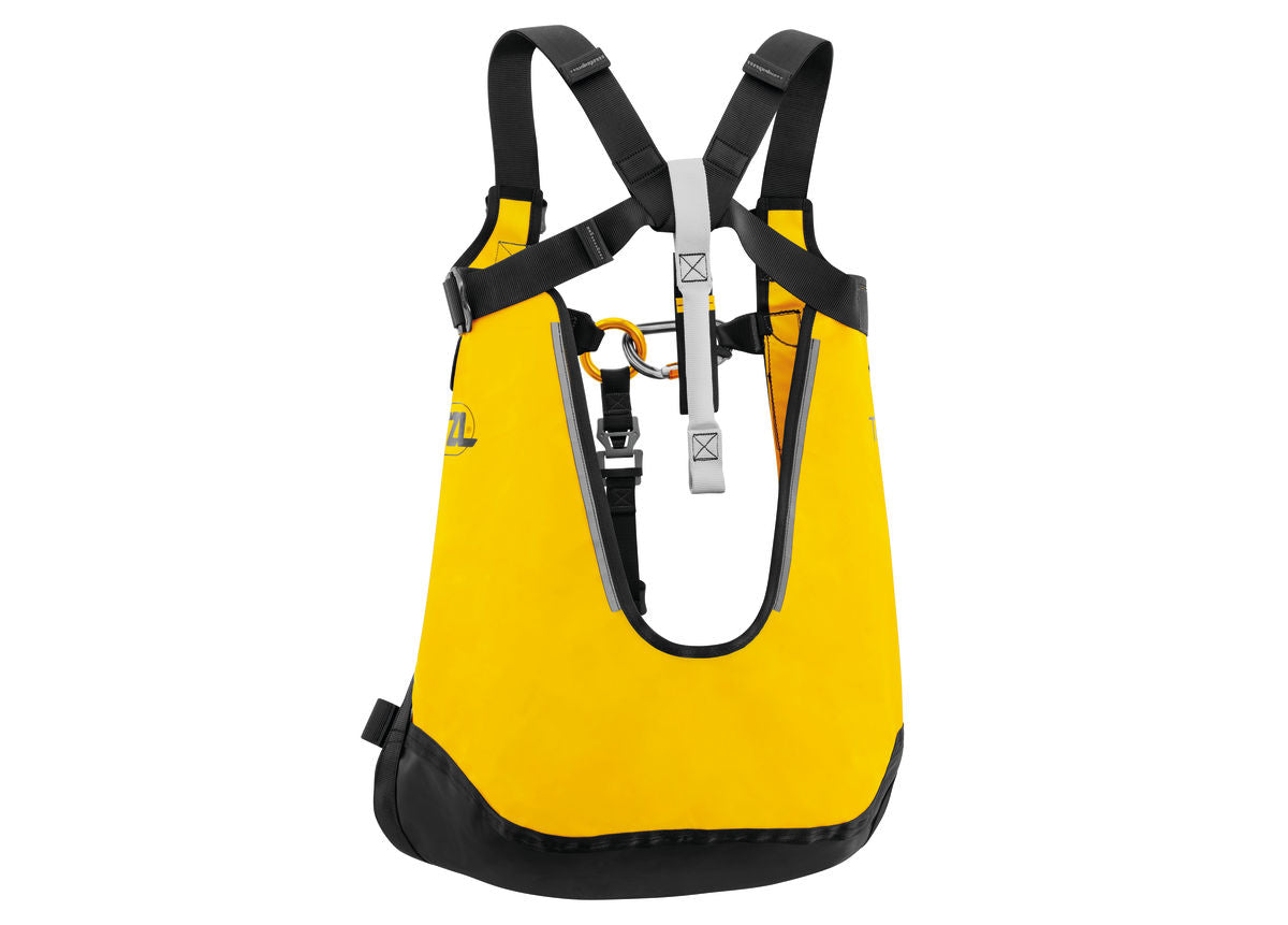 Petzl Thales Safety Chest Collar & Evacuation Triangle – The Petzl Thales safety chest collar and evacuation triangle with shoulder straps is engineered for use on helicopter evacuations, cable lift evacuations and rescue operations. The chest collar is used to secure an evacuee in emergency situations before evacuating with the triangle. Three hook and loop straps are used to quickly transition from the chest collar to the triangle configuration. Suspension with the Thales Triangle is more comfortable than - imagen 4