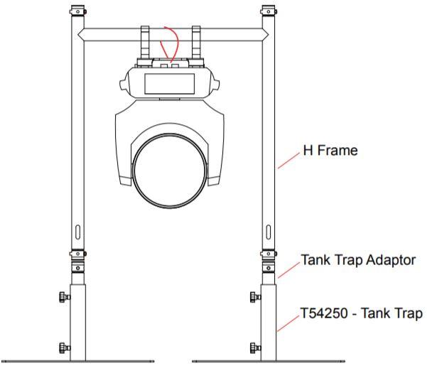 Cómo utilizar las dimensiones del adaptador de trampa de tanque con brazo abatible modular Doughty - Tienda MTN