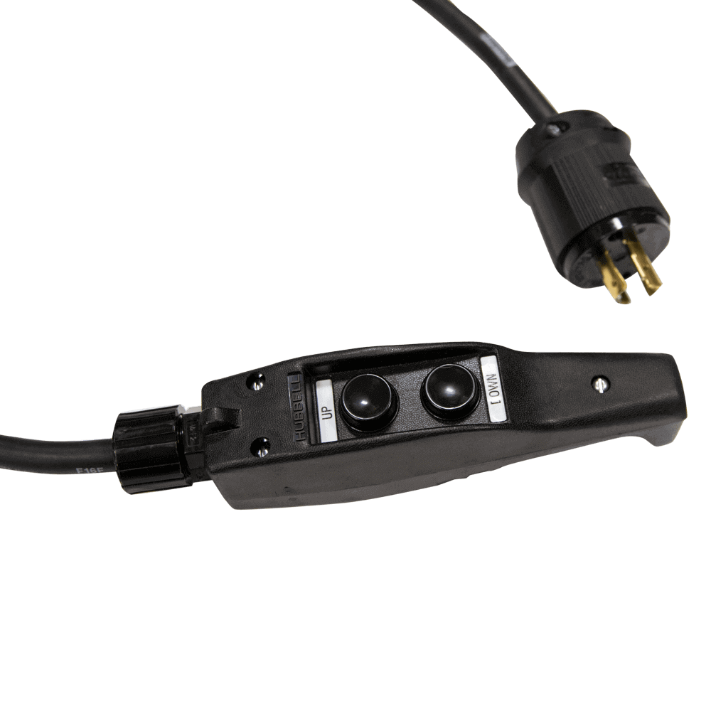 Estación de control Hubbell de Mountain Productions (Pickle) - Ensamblaje: controlador de polipasto con botón pulsador de estación de control Hubbell de calidad con conector L14-20 o XLR. Diferentes opciones de distribución de pines de la estación de control para compatibilidad con polipastos de cadena de todo tipo. – Ahora disponible en MTN Shop US. - imagen 3