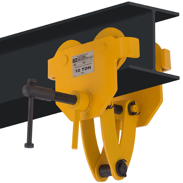 Carro de ajuste rápido de OZ Lifting: el carro de ajuste rápido de OZ Lifting está diseñado para una fijación súper rápida a la mayoría de las vigas I, S y W. El carro cuenta con un bloqueo de manija de seguridad para mayor protección y está disponible en capacidades de elevación que van desde 0,5 toneladas hasta 10 toneladas. El carro está diseñado para usarse con polipastos manuales o eléctricos. – Ahora disponible en MTN Shop US. - imagen 4
