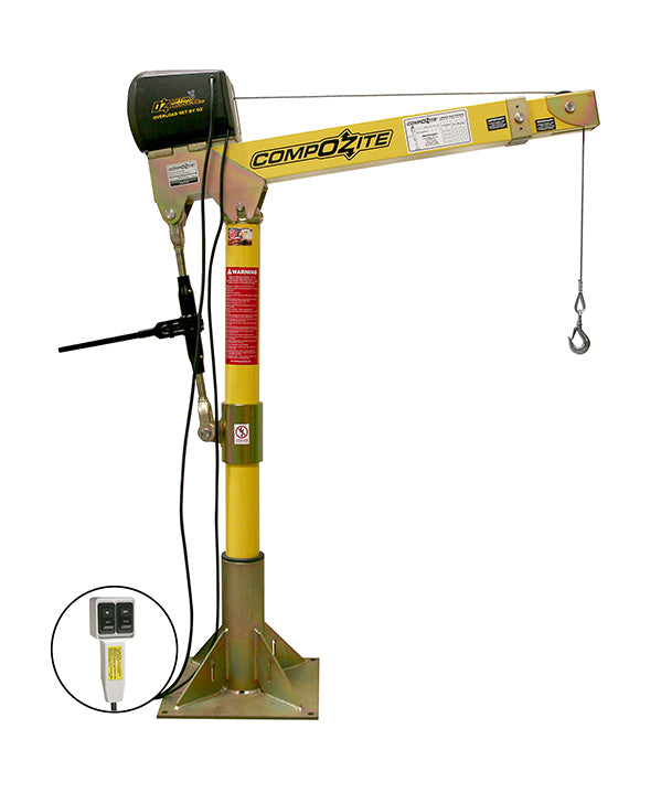 Grúa pescante compuesta de elevación OZ - 1200 lb: la grúa pescante compuesta es una grúa liviana y portátil con una impresionante capacidad de elevación de 1200 libras. La grúa puede ser montada por una sola persona y no se necesitan herramientas para su montaje. La pluma/extensión y el mástil están fabricados de un material compuesto avanzado que es un 40 % más ligero que el acero. – Ahora disponible en MTN Shop US. - imagen 3