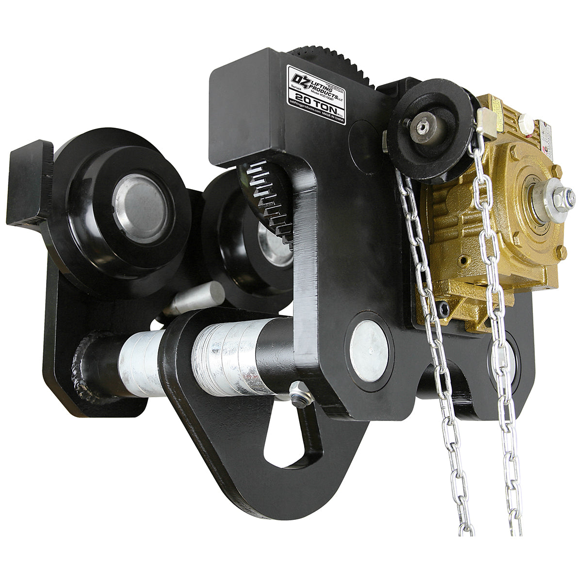 Carro con viga engranada OZ Lifting: El carro con viga engranada Oz Lifting está diseñado para usarse con polipastos manuales o eléctricos para desplazar cargas a través de un plano lateral con engranajes para un posicionamiento positivo de la carga. El carro está disponible con capacidades de elevación que van desde 1 tonelada hasta 30 toneladas. El carro tiene una construcción liviana y robusta que es a la vez maniobrable y duradera. – Ahora disponible en MTN Shop US. - imagen 2