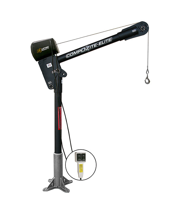 OZ Lifting Elite Davit Crane Carbon Fiber– The Compozite Elite Davits Crane from OZ Lifting are pound for pound the lightest and the strongest on the market thanks to its carbon fiber build. The crane weighs only 37lbs and has a lifting capacity of 1200lbs. The crane is available with a manual winch, 110V AC electric winch or a 12V DC electric winch. Each crane has been individually tested and certified at 125%. – Now available at MTN Shop US.