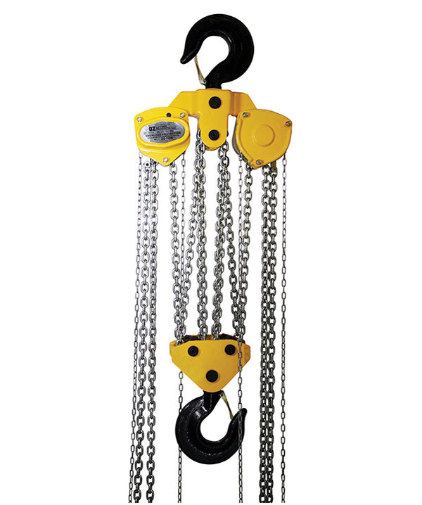 OZ Lifting Premium Chain Hoist– The OZ Premium Chain Hoist is a durable and versatile chain hoist that can be used for both lifting and pulling. The double reduction gearing minimizes lifting effort and the hoist can be operated in tight spaces thanks to the 360-degree handle rotation. Enclosed brake system, gearing systems and a sealed roller bearing keep the hoist protected from debris and contaminations to ensure smooth operations over time. – Now available at MTN Shop US.