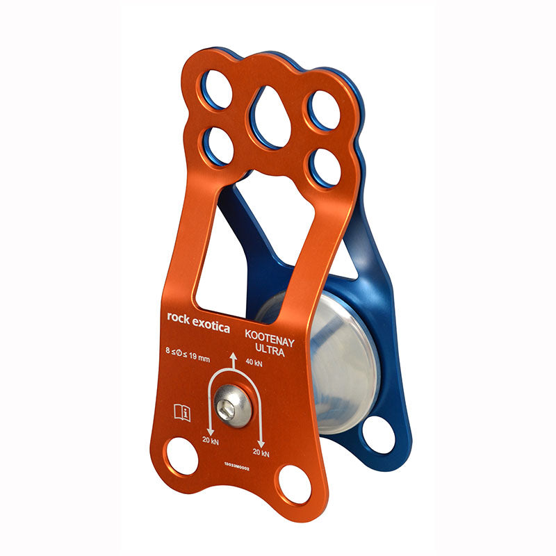 Rock Exotica Kootenay Ultra Pulley– The original Kootenay knot passing pulley was proposed by the legendary Arnor Larson in the late '80's and was made by Rock Exotica. Two holes for tag lines. – Now available at MTN Shop US. - imagen 5