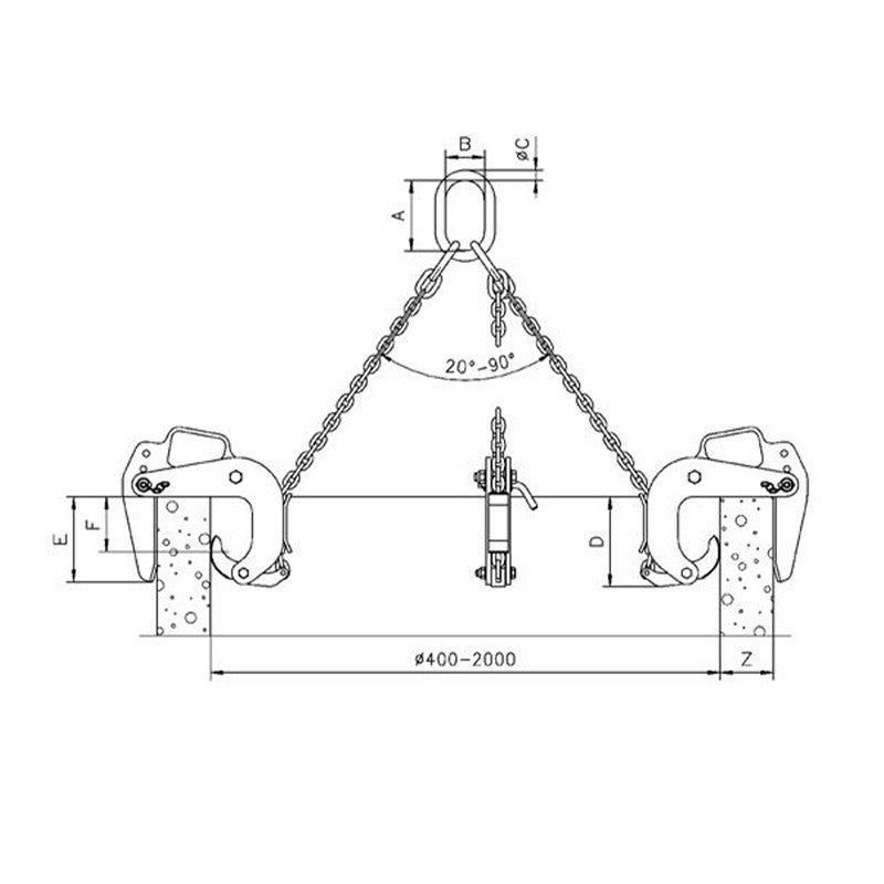 Abrazadera para trabajos de cimentación Camlok™ BTG: las abrazaderas para trabajos de cimentación Camlok BTG están especialmente diseñadas para levantar y manipular tuberías de pozo de concreto en posición vertical. Las abrazaderas BTG permiten minimizar el tamaño de la zanja de registro y facilitan el posicionamiento preciso de las tuberías una encima de la otra. – Ahora disponible en MTN Shop US. - imagen 2