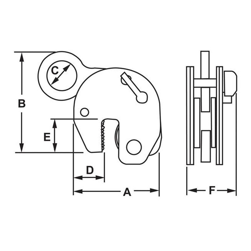 Abrazadera para vigas Camlok™ TTR: la abrazadera para vigas Camlock TTR se puede utilizar en vigas y vigas de acero laminado con una dureza superficial de hasta 300 Brinell (32HRc). Las abrazaderas para vigas TTR están especialmente diseñadas para manipular vigas estructurales con el ala en posición vertical o "H". – Ahora disponible en MTN Shop US. - imagen 2
