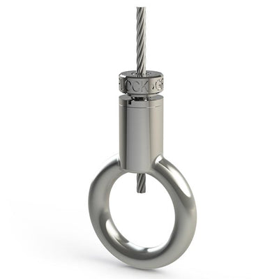 Griplock - Agarre plateado para cable de 3/32" y 1/8" (gancho y anilla)