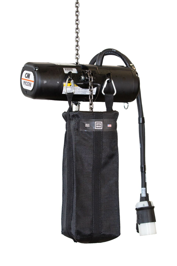 Bolsa para cadena Prostar de doble gancho de Mountain Productions: bolsa para polipasto de cadena CM Prostar en tamaños de 11", 13", 18", 22", 26". Bolsa para cadena de polipasto diseñada para usar con CM Prostar, incluye conjunto de soporte. Las mejores y más duraderas bolsas para polipasto de cadena disponibles. – Ahora disponibles en MTN Shop EE. UU.