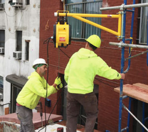 OZ Lifting Builders Hoist– The OZ builder's hoist is a lightweight and compact electric hoist that can be attached to scaffolding or a wall using a bracket for use on site. The hoist has a dynamic, mechanical brake to allow for instant and safe braking. Upper and lower limit switches provide additional safety. The hoist has a galvanized wire rope with a 360-degree weighted hook and a safety latch for smooth and secure lifting. The hoist operates on a standard domestic power supply making it highly versatile