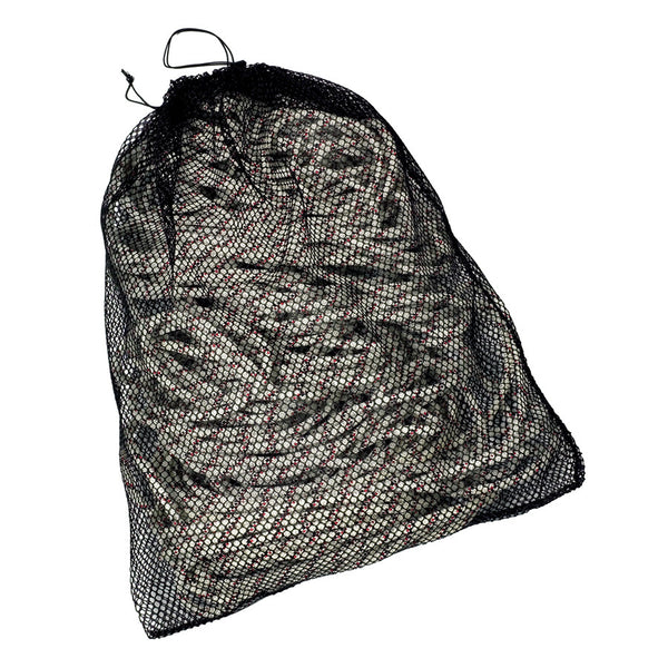Bolsa para lavandería PMI: organice y realice un mantenimiento sencillo de sus cuerdas, correas y artículos blandos con la bolsa para lavandería PMI. Bolsa protectora de malla de poliéster negra con capacidad para 250' de cuerda de 11 mm: ahora disponible en MTN Shop US.