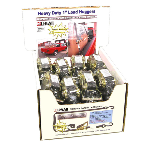 Amarre con trinquete Lift All Load Hugger® de 1”, gancho abierto revestido, capacidad de carga de 700 lb (paquete de exhibición de 16 piezas)– – Ahora disponible en MTN Shop EE. UU.