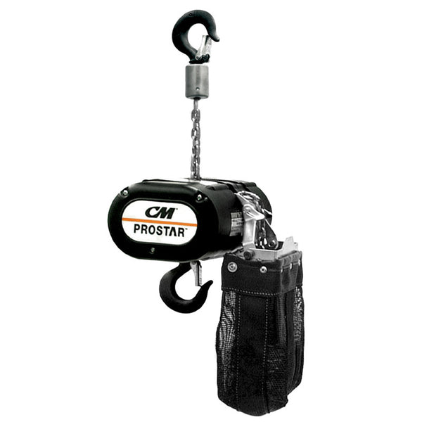CM Prostar: Se vende polipasto eléctrico de cadena CM Prostar con capacidad de 500 lb y elevación de 60'. Opciones de conector Dual Twist, C7 y P14. Haga clic para ver el precio del polipasto de cadena CM Prostar. – Ahora disponible en MTN Shop US.