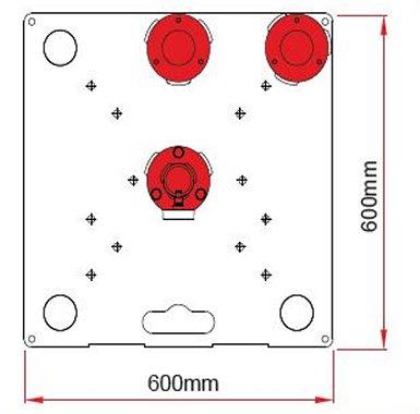 Trampa de tanque Doughty / Dimensiones de la base del brazo de 3 posiciones. Suministrado por la tienda MTN - imagen 3
