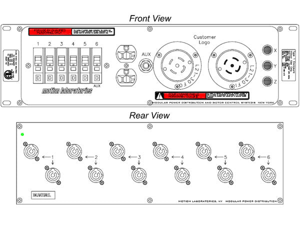 Motion Labs Rac Pac rack mount power distribution unit with breakered outlets for equipment racks - imagen 8