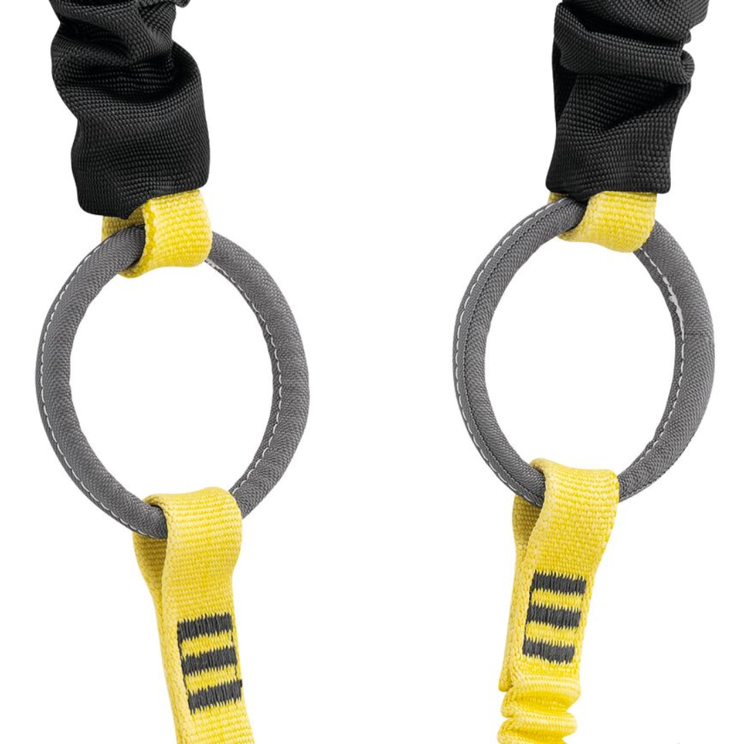 Elemento de amarre Petzl ABSORBICA-Y TIE-BACK: el Petzl ABSORBICA-Y TIE-BACK es un elemento de amarre doble con anillas de amarre intermedias integradas y un absorbente de energía compacto. Diseñado para la progresión vertical en estructuras de gran tamaño. Disponible con o sin conectores. Compra ahora. – Ahora disponible en MTN Shop US. - imagen 9