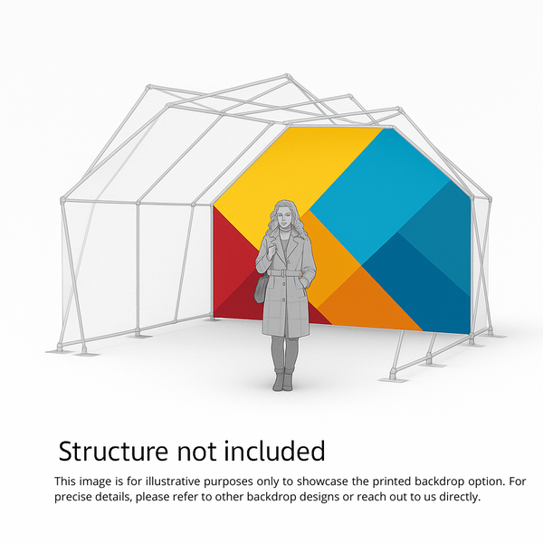 Konligo 3D visualization of the Arko470 event structure with outside printed backdrop (structure not included), now available on MTN SHOP US.