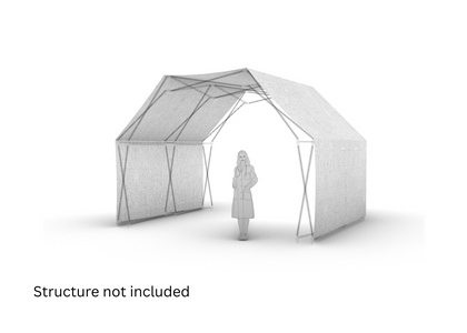 Konligo 3D rendering of Arko470 white outside membrane covering for modular event structure, structure not included, now available on MTN SHOP US.