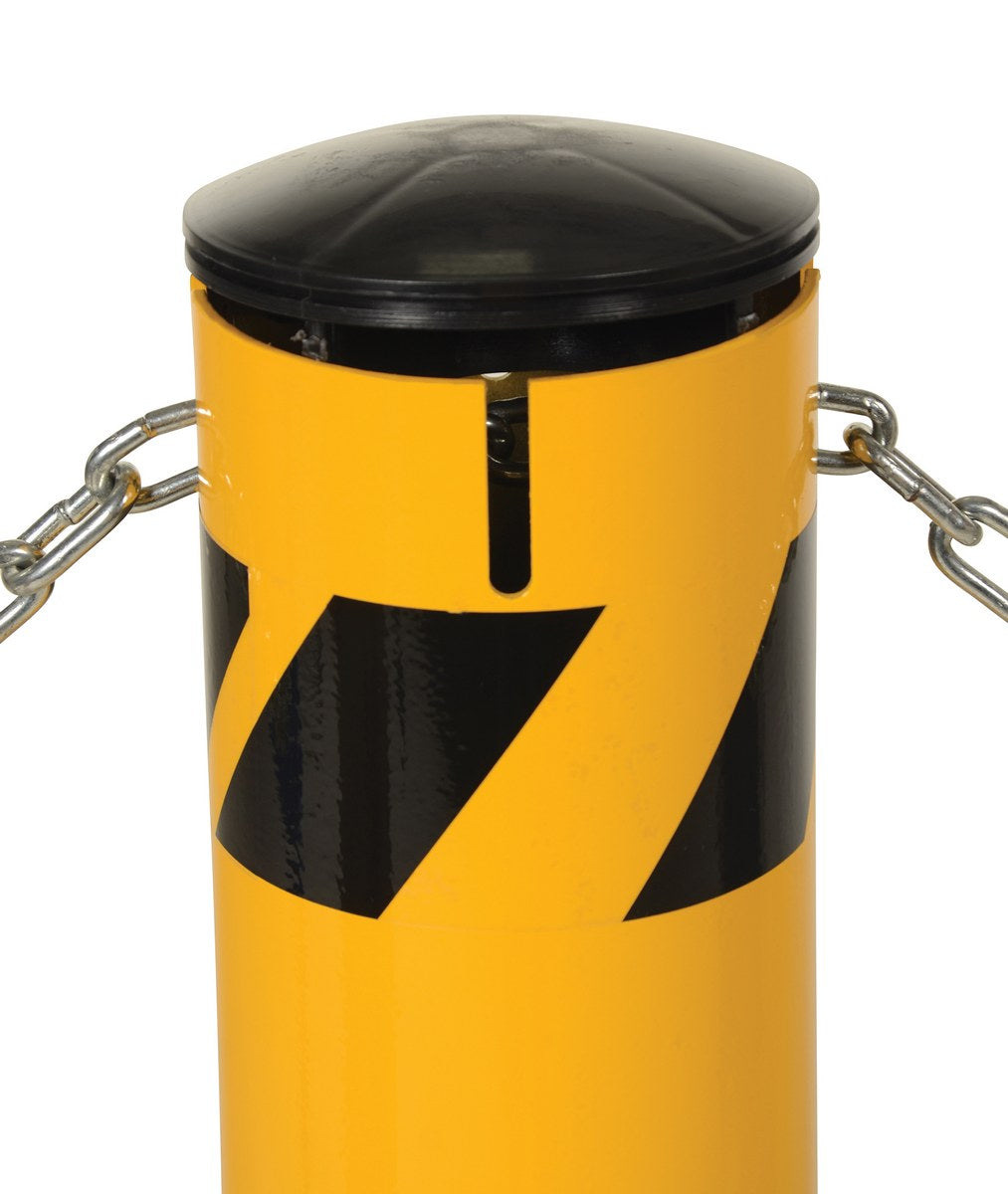Bolardo de tubo de acero Vestil Manufacturing Corp con ranuras para cadena– – Ahora disponible en MTN Shop US. - imagen 2