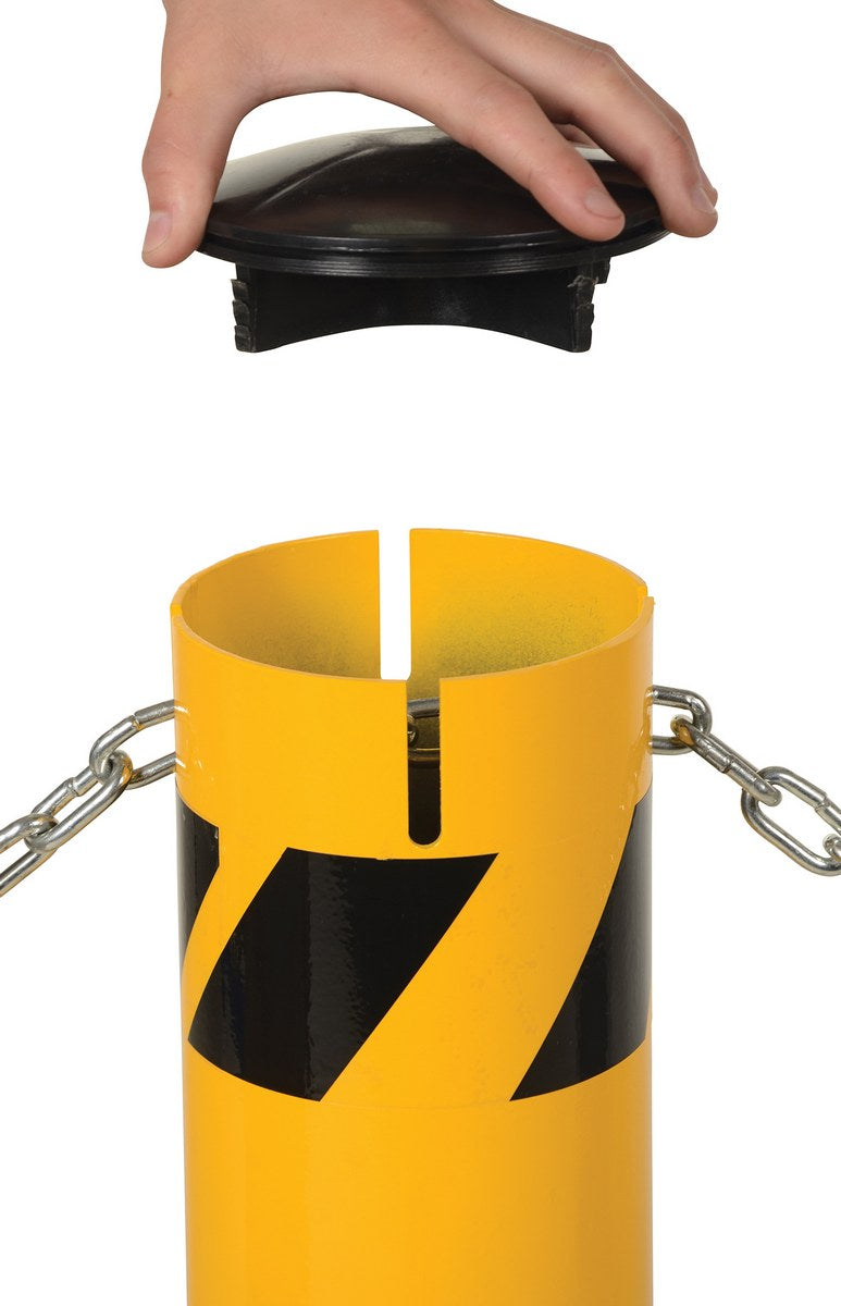 Bolardo de tubo de acero Vestil Manufacturing Corp con ranuras para cadena– – Ahora disponible en MTN Shop US. - imagen 3
