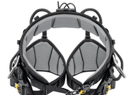Petzl SEQUOIA harness, top view showing 3D foam padding on waistbelt and leg loops - imagen 3