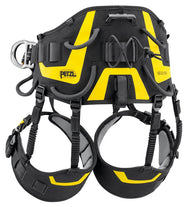 Petzl SEQUOIA PLUS tree climbing harness, rear view with yellow back support pad - imagen 10