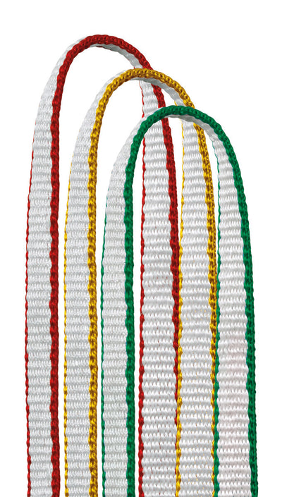 Arnés ligero Petzl St'Anneau fabricado con polietileno de alto módulo y cinta de nailon. Disponible en tres longitudes codificadas por colores (24 cm, 60 cm y 120 cm) para una fácil identificación. Altamente resistente a la abrasión con una fuerza de rotura de 22 kN. Ideal para accesos verticales y aplicaciones de seguridad.