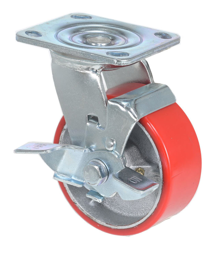 Ruedas de poliuretano Vestil Manufacturing Corp (banda de rodadura roja)