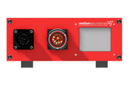  Motion Labs CT-002 14-pin chain hoist cable tester with red front panel, circular cable connectors, and touchscreen display. - imagen 3