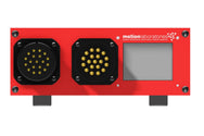 Motion Labs CT-004 19-pin lighting cable tester with red front panel, two circular multi-pin connectors, and touchscreen display. - imagen 5