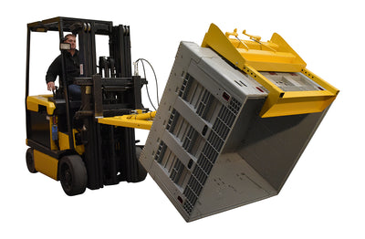 Volteador/volcador de cajas con montacargas hidráulico de Vestil Manufacturing Corp– – Ahora disponible en MTN Shop US.