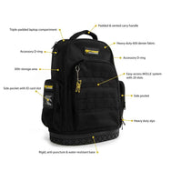 Mochila para técnicos de Dirty Rigger: la bolsa para equipos Dirty Rigger tiene 12 litros de espacio para herramientas, tabletas y más. Esta bolsa de herramientas acolchada con correa para el hombro es ideal para aparejadores, uso en construcción y más. – Ahora disponible en MTN Shop US. - imagen 2