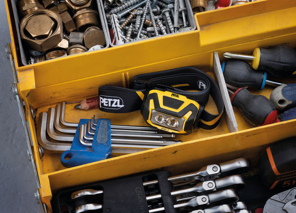 Compact and powerful Petzl Aria 2 headlamp.
