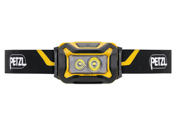 Compact and powerful Petzl Aria 2 headlamp.