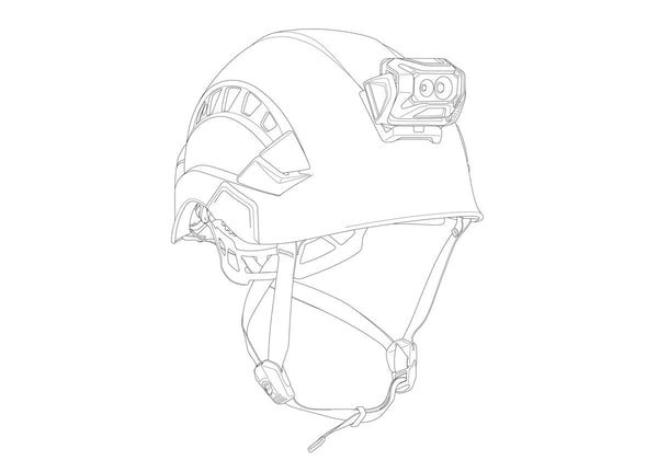 Black Petzl Slot Adapt headlamp mount