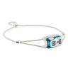 Petzl Bindi® ultra-compact 200-lumen headlamp, weighing only 35 g, rechargeable via micro USB, and designed with a reflective headband for enhanced visibility.