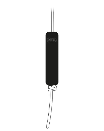 Lastre de tubo Petzl negro para estabilizar trípodes y anclajes.